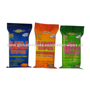 Floor Wipes in Flow Packs, Made of Spunlace Nonwoven